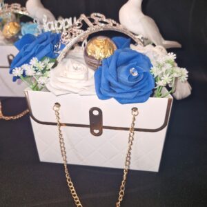 Sac cadeau blanc floral