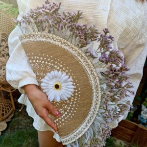 Composition forale en fleurs sechées lilas de mer
